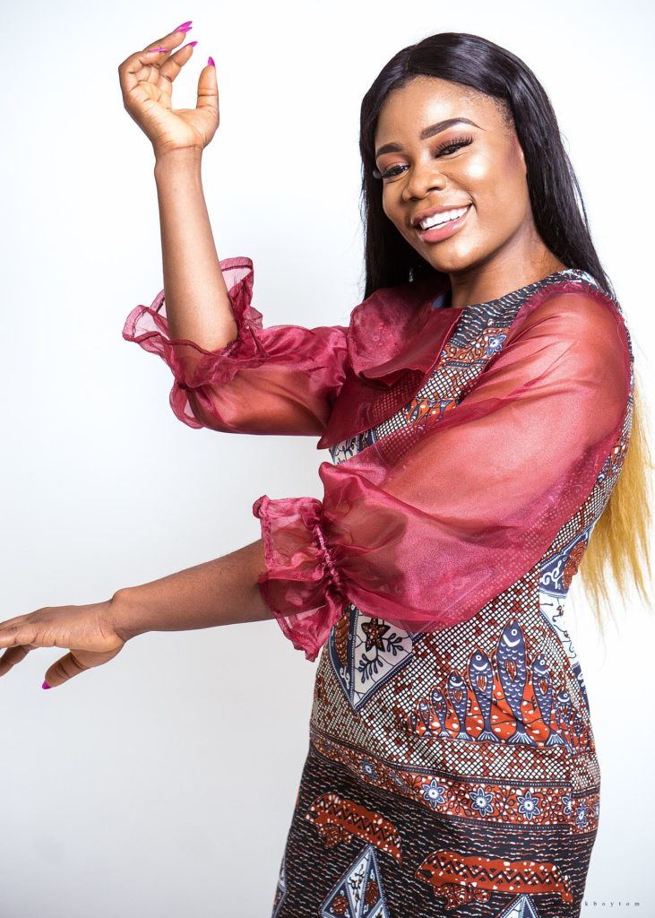 Ankara bell sleeve mini dress