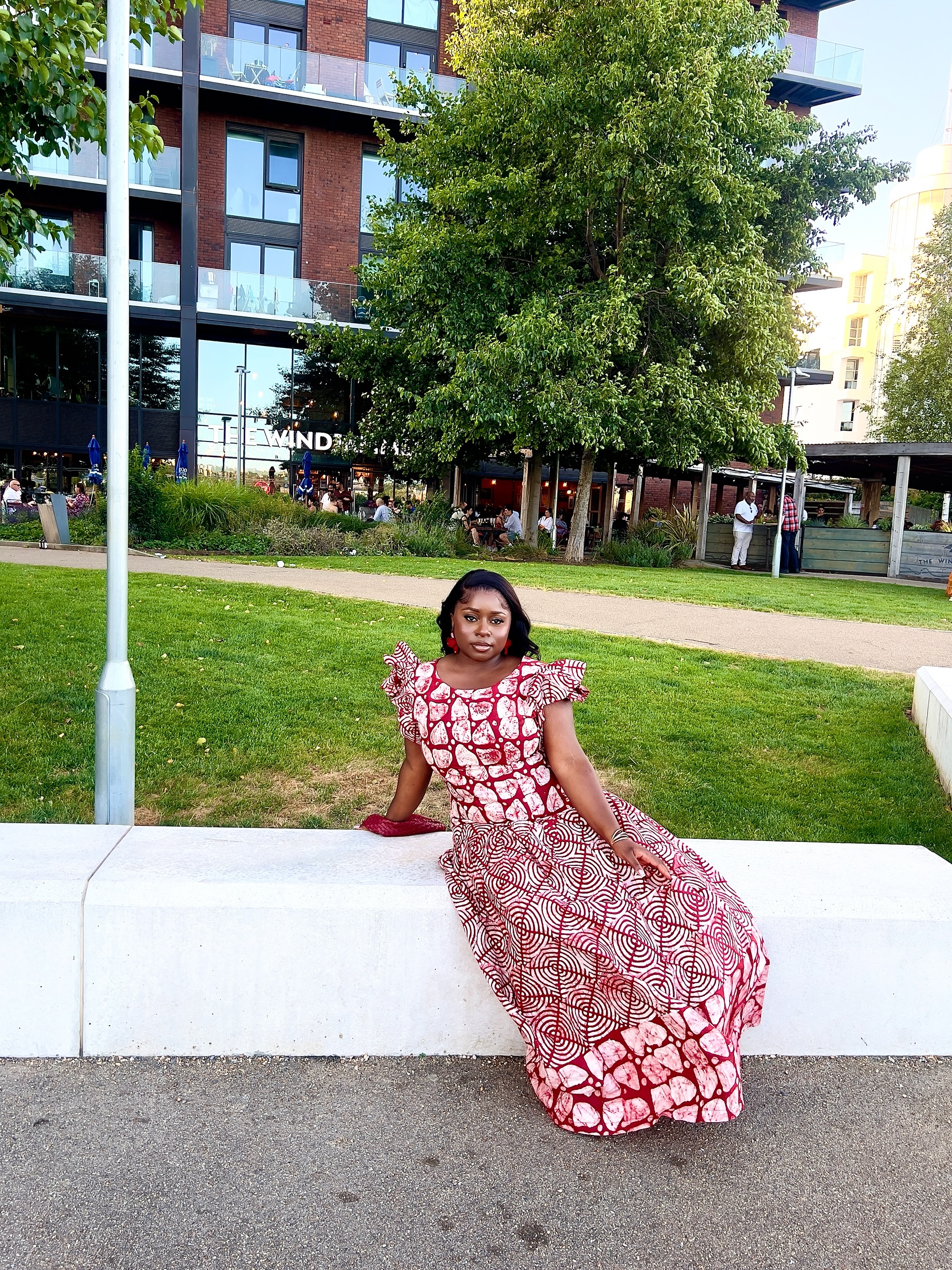 A model in the ISEOLUWA lush casual dress