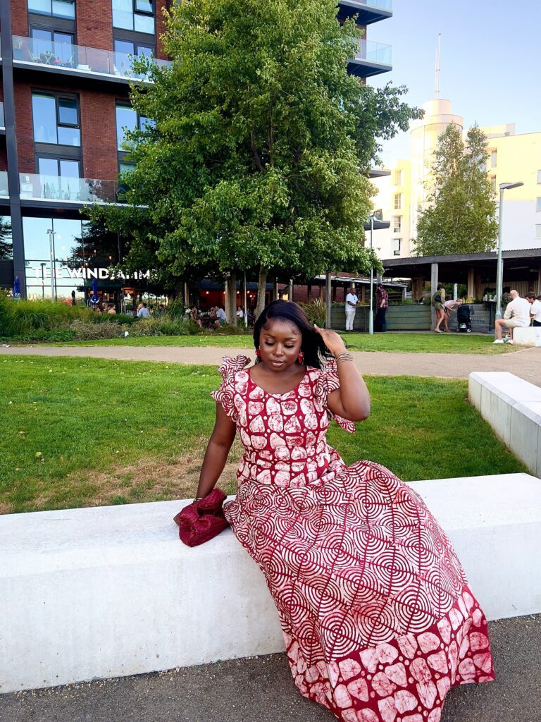 Adire dress in the cityscape