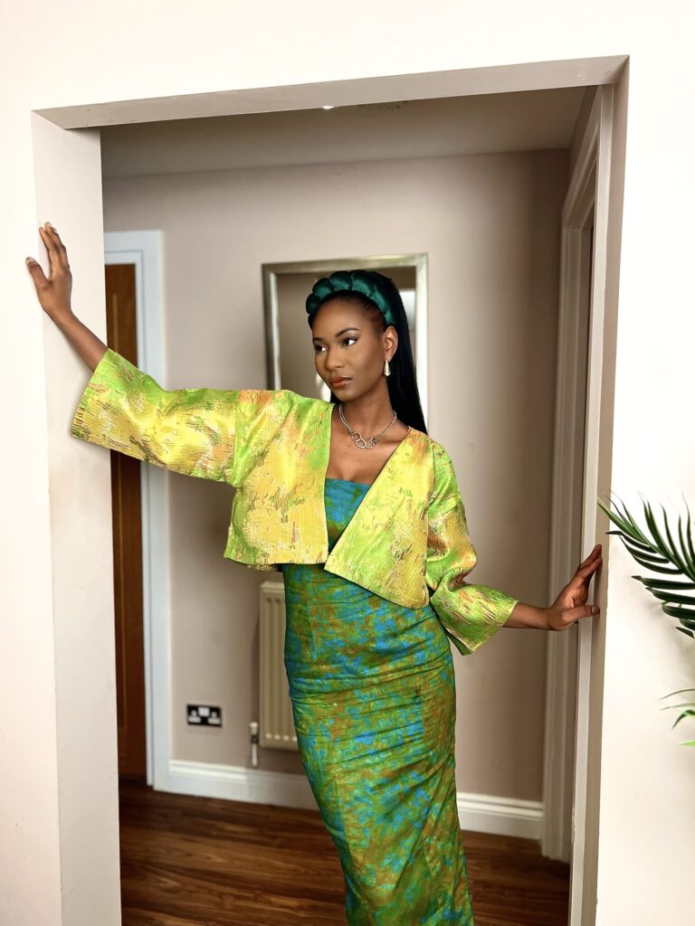 Two piece statement dress and jacket set